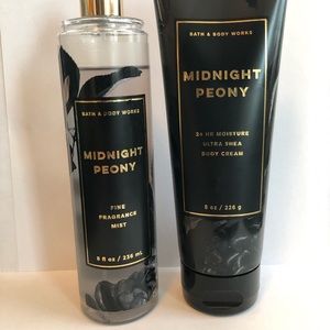 B&BW Midnight Peony fragrance mist and body cream